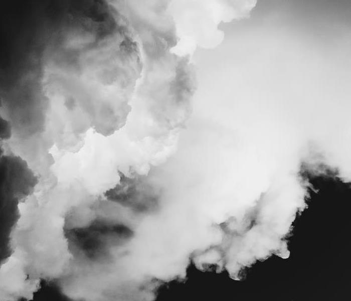 Black and white image of smoke 